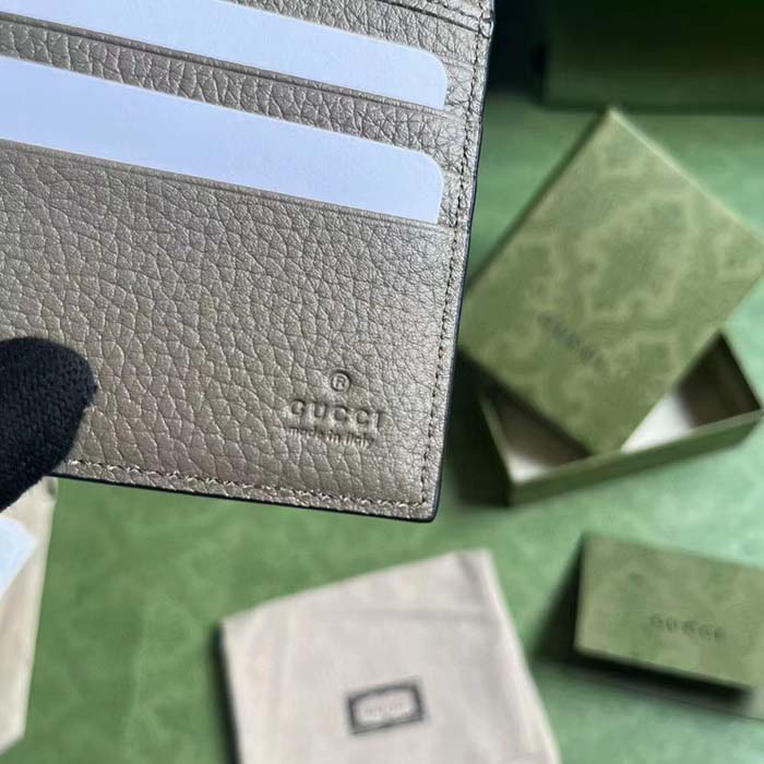 Gucci Unisex Jumbo GG Wallet Taupe Leather Moiré Lining