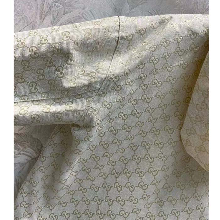 Gucci Women Jumbo GG Canvas Puffer Jacket Cotton Lined High Neck