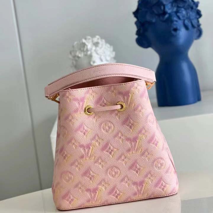 Louis Vuitton LV Women NéoNoé Bucket Bag Pink Sprayed Embossed Grained Cowhide