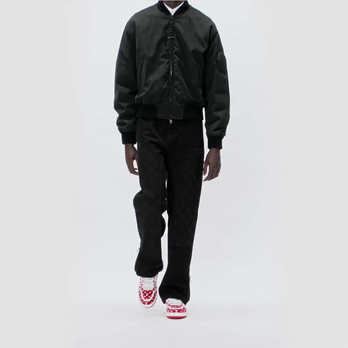 Louis Vuitton LV Unisex LV Trainer Sneaker Red Monogram Textile Rubber Outsole