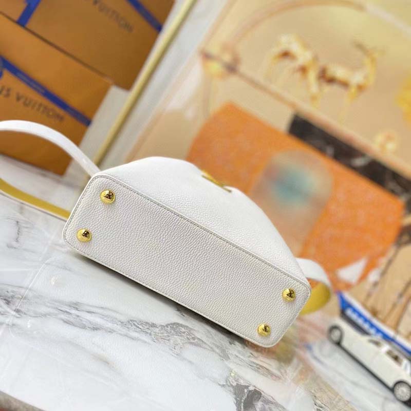 Louis Vuitton LV Women Capucines BB Handbag White Taurillon Leather