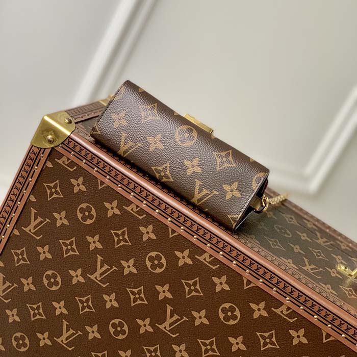 Louis Vuitton LV Women Bitsy Pouch Brown Monogram Flower Canvas