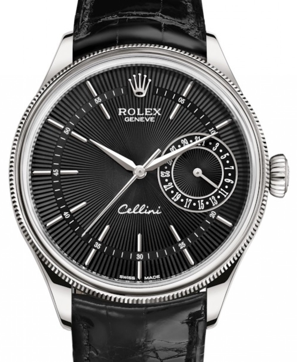 Rolex Cellini Time Date Black Dial 39mm