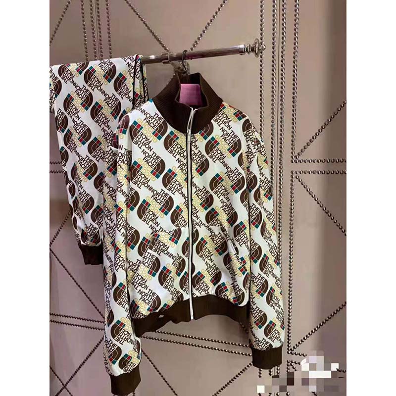 Gucci Women The North Face x Gucci Web Print Technical Jersey Jacket Polyester Cotton