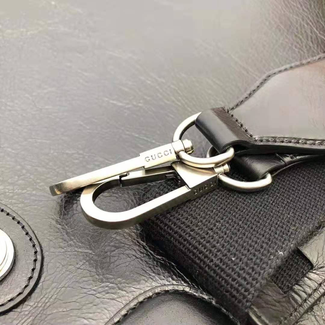 Gucci GG Men Soft Leather Tote in Black Soft Leather