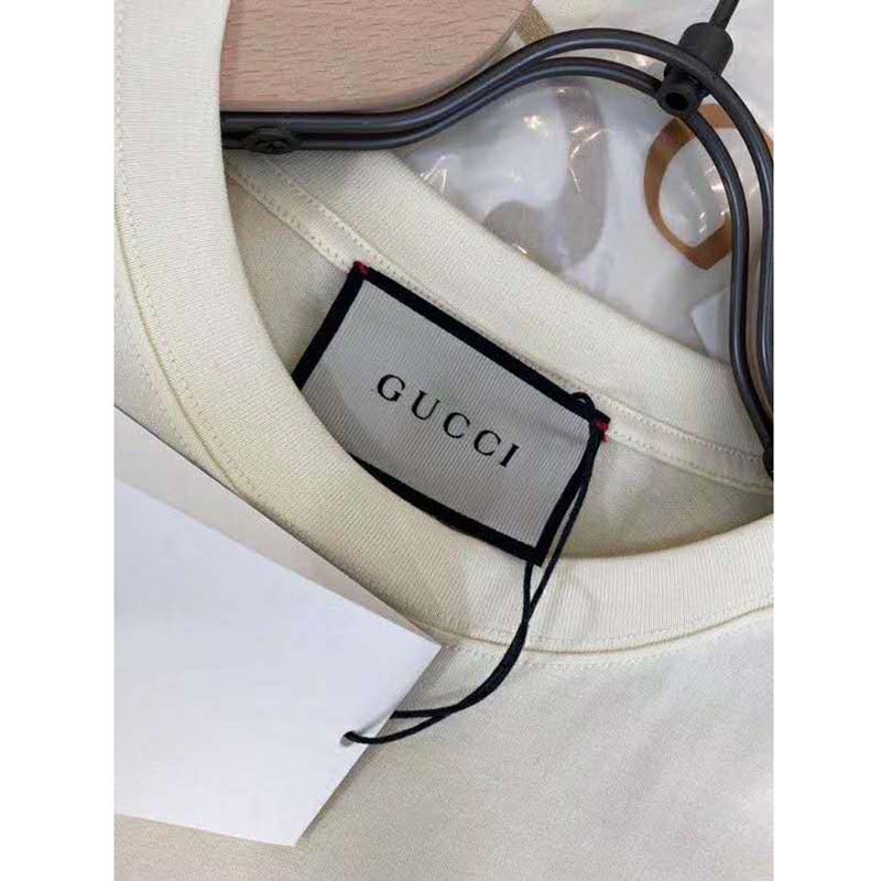 Gucci GG Women Gucci Glitter Print T-Shirt Cotton-White