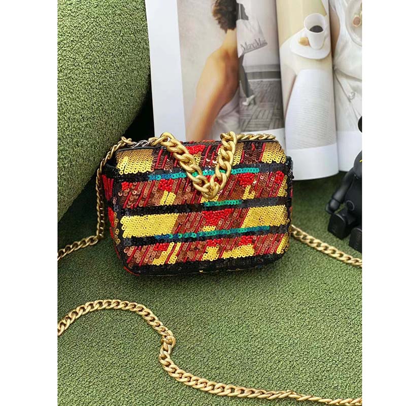 Chanel Women CC Only 1 Bag Set Of 4 Minis Bags Lambskin Sequins Glass Pearls