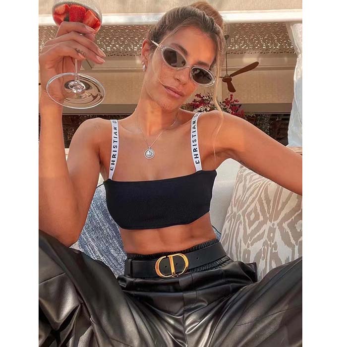 Dior Women CD Bralette Black Stretch Viscose ‘CHRISTIAN DIOR J’ADIOR’ Signature