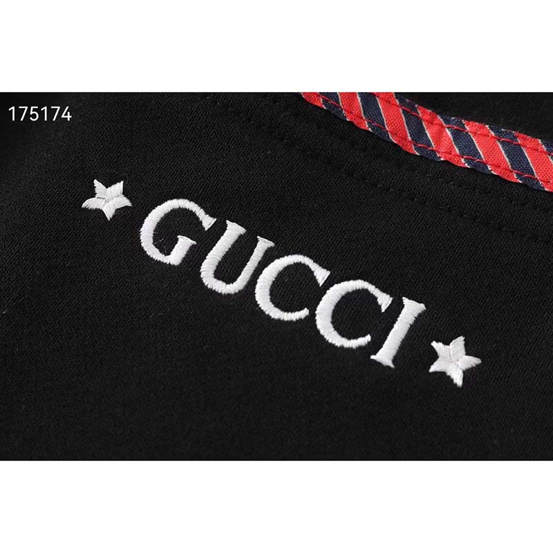 Gucci GG Men Viscose Shorts with Interlocking G Black Cotton Jersey Jacquard