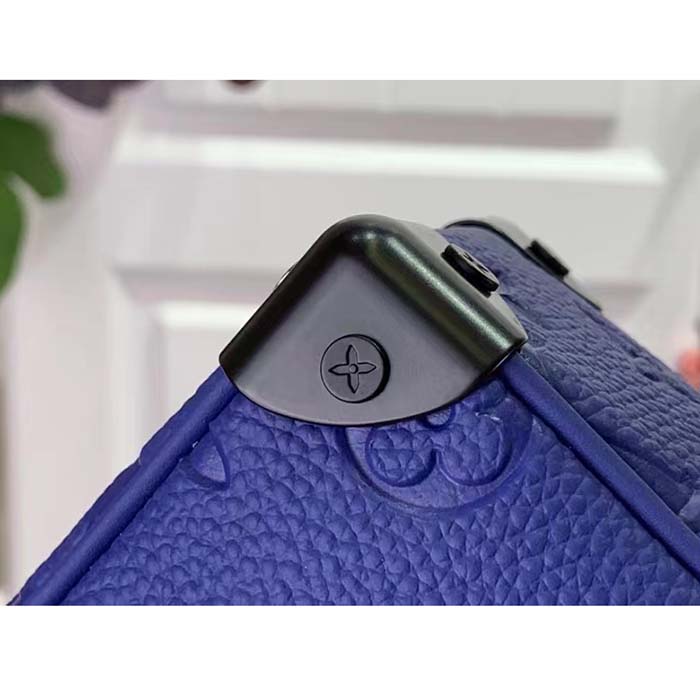 Louis Vuitton Unisex Mini Soft Trunk Racing Blue Embossed Taurillon Monogram Cowhide Leather