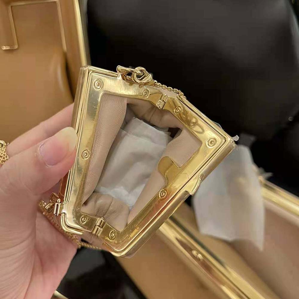 Fendi Women Nano Fendi First Charm Nappa Leather-Beige