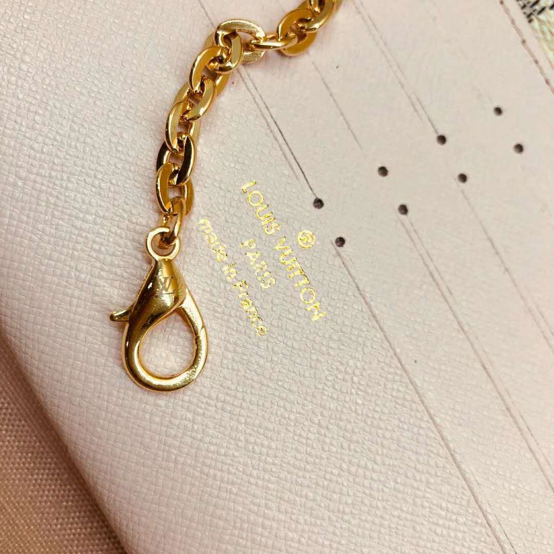 Louis Vuitton LV Women Pochette Félicie in Damier Azur Canvas-Beige