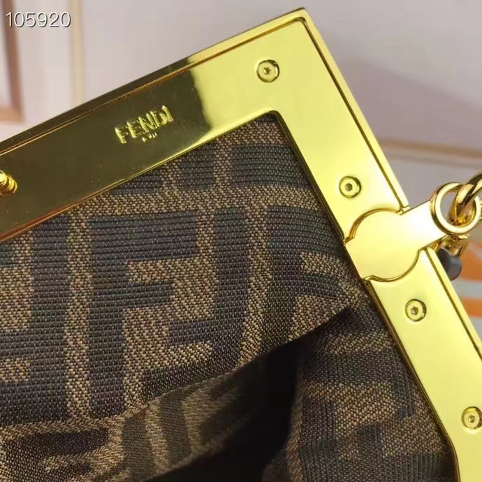 Fendi Women FF First Small Blue Marbled Fabric Bag