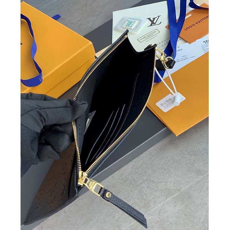 Louis Vuitton Unisex Daily Pouch Black Monogram Empreinte Embossed Supple Grained Cowhide