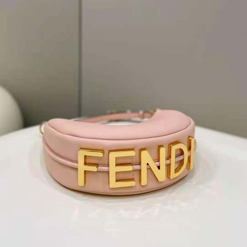 Fendi Women Fendigraphy Small Pale Pink Leather Bag