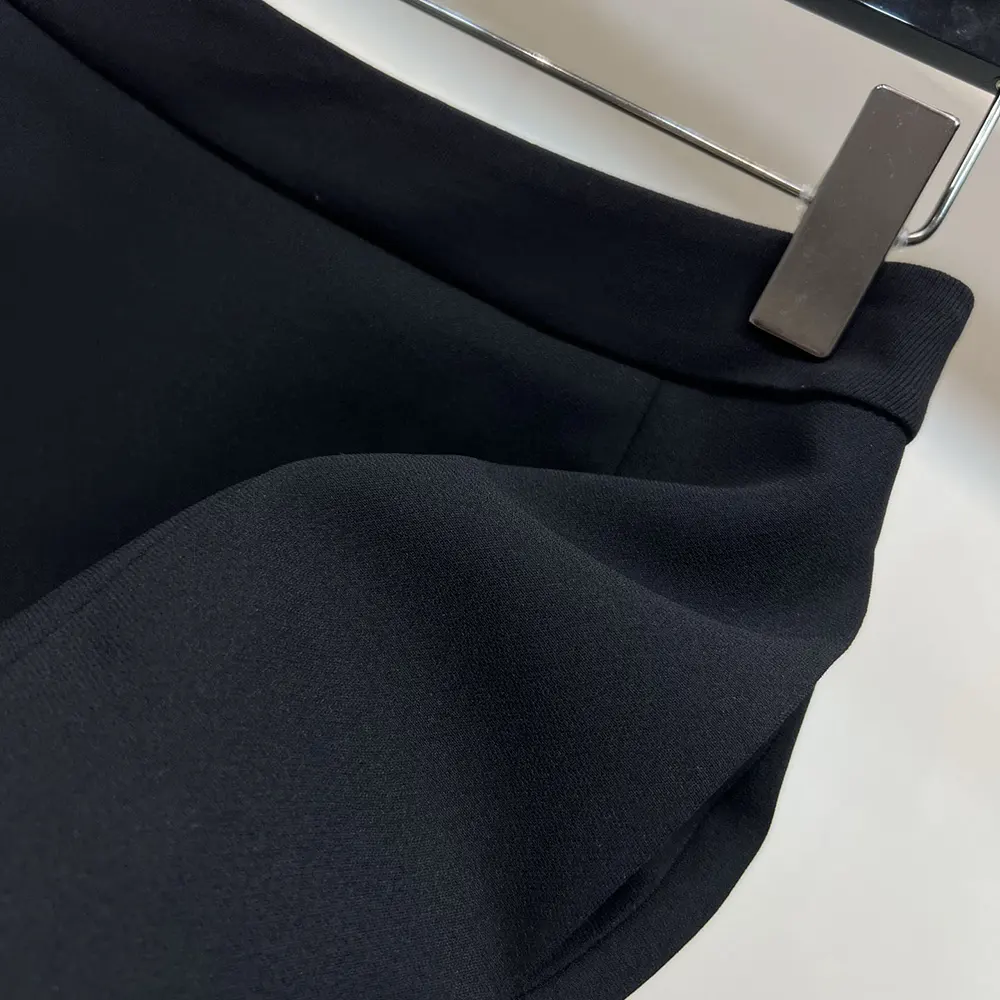 Dior Women Mid-Length Straight Skirt Black Virgin Wool and Silk Grain de Poudre