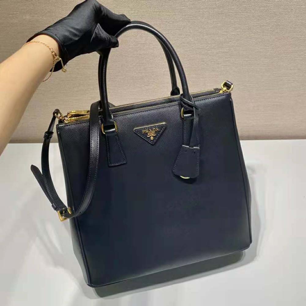 Prada Women Medium Prada Galleria Saffiano Leather Bag-Black