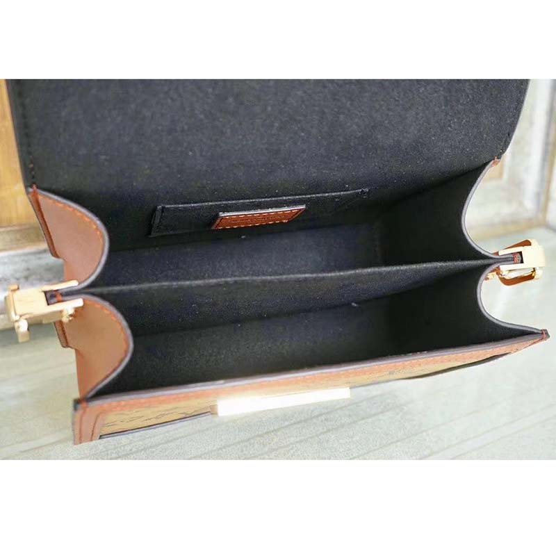 Louis Vuitton LV Women Mini Dauphine Handbag in Monogram Canvas-Brown