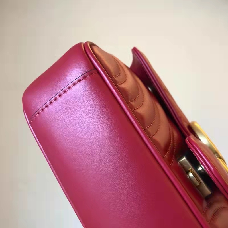 Gucci GG Women GG Marmont Matelassé Mini Bag Red Double G