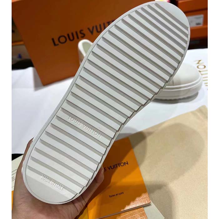 Louis Vuitton Unisex LV Time Out Sneaker Calf Leather Rubber Initials Monogram Flowers