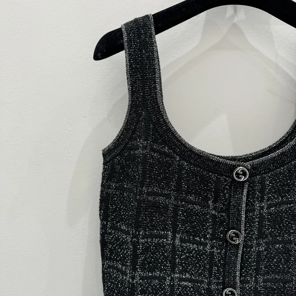 Gucci Women Wool and Lame Check Jacquard Dress 812132XKEDI1138