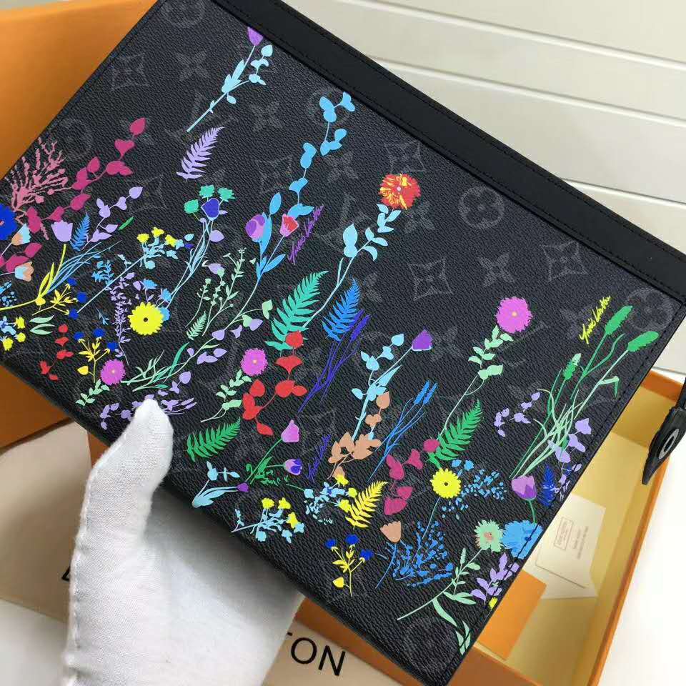 Louis Vuitton LV Unisex Pochette Voyage MM Bag in Monogram Eclipse Coated Canvas