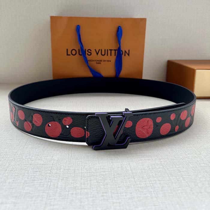 Louis Vuitton Unisex LV x YK LV Initiales 40mm Reversible Belt Painted Dots Monogram Embossed Taurillon Leather