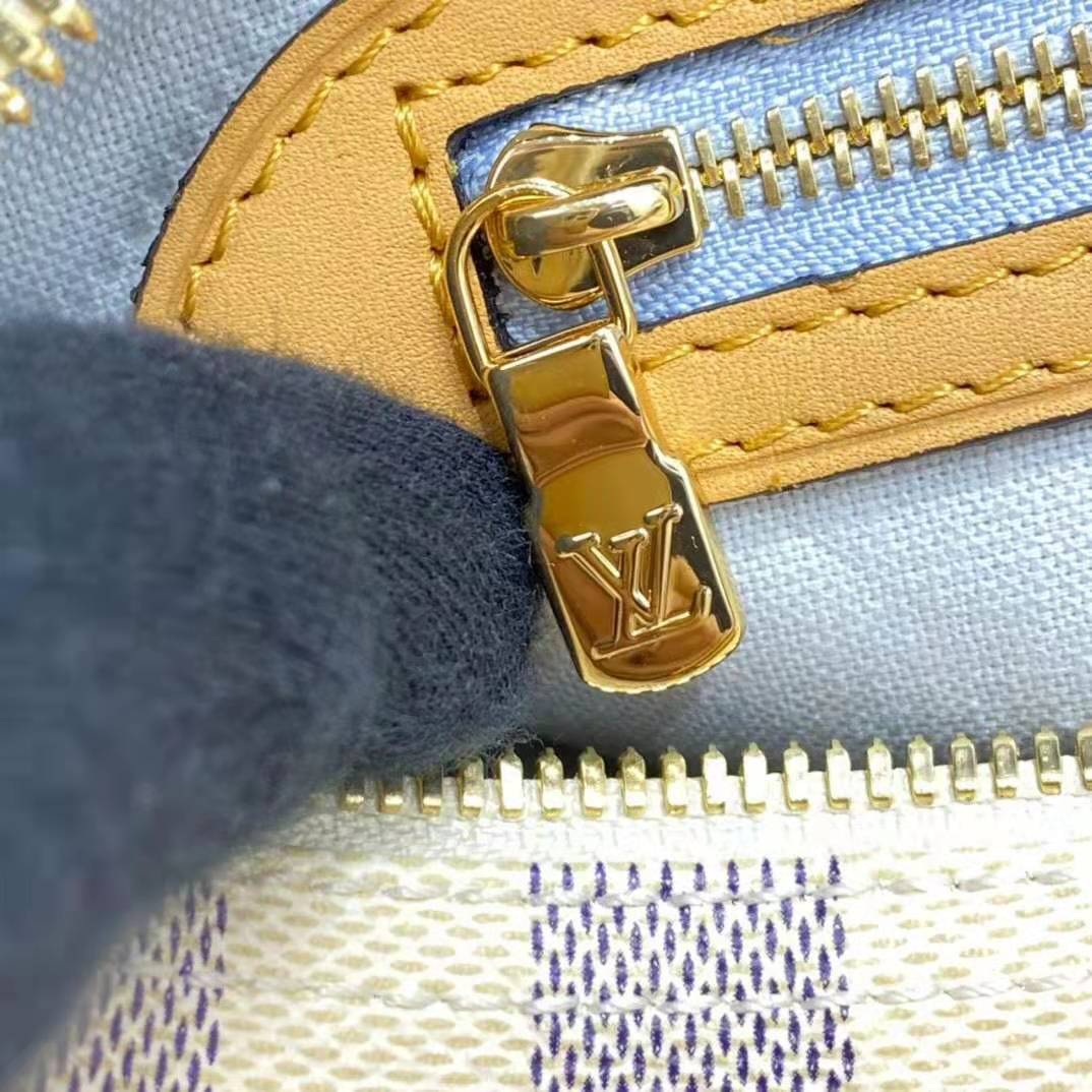 Louis Vuitton LV Unisex Speedy 30 Bandoulière Blue Damier Azur Coated Canvas