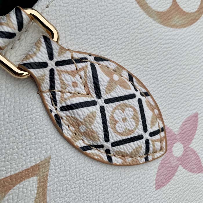 Louis Vuitton Women OnTheGo MM Tote Beige Monogram Coated Canvas Textile Lining