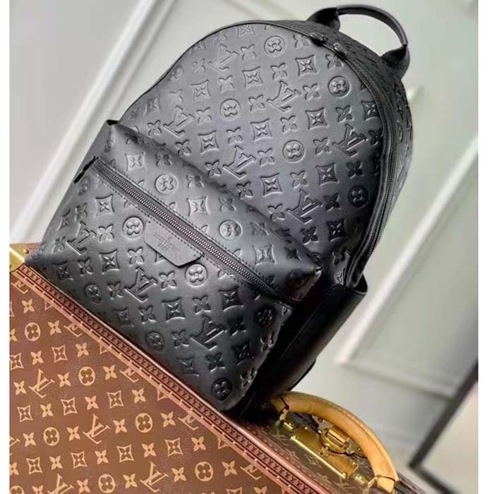 Louis Vuitton LV Unisex Discovery Backpack Black Calf Leather Cowhide Double Zip