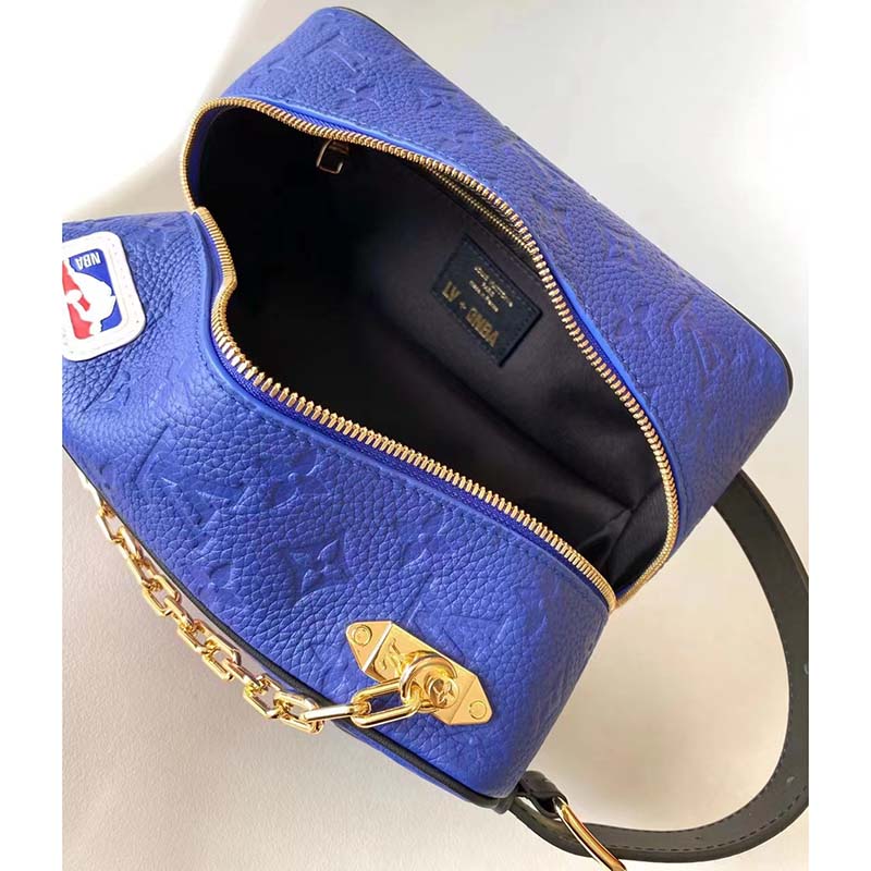 Louis Vuitton LV Unisex LV x NBA Dopp Kit Blue Embossed Taurillon Leather