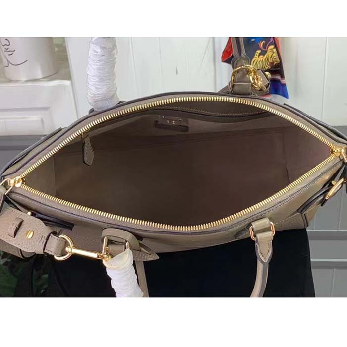 Louis Vuitton LV Women Lock It MM Earth Taurillon Leather Smooth Calfskin Calf Leather