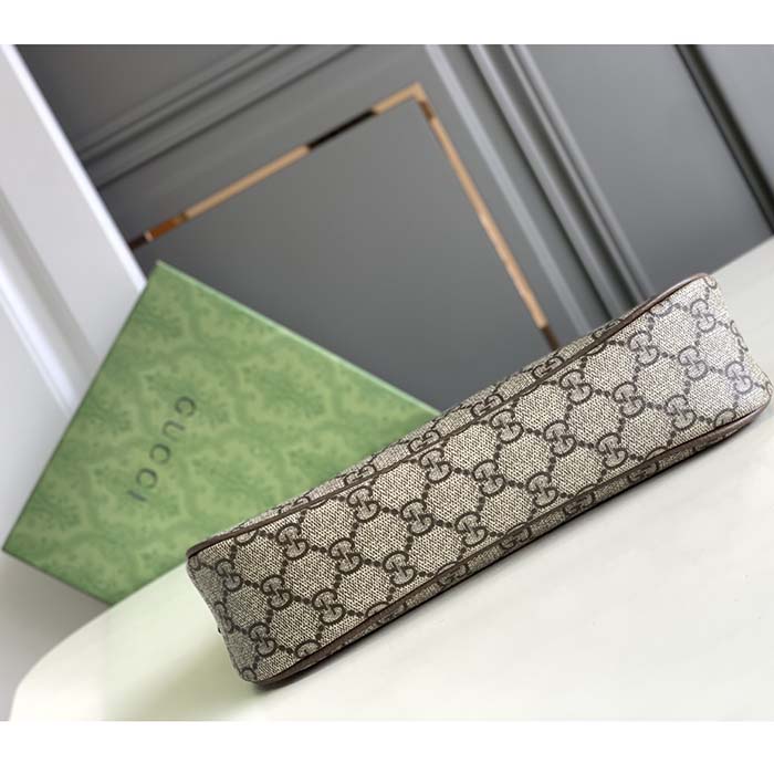 Gucci Women Ophidia Small Handbag Beige Ebony GG Supreme Canvas Double G