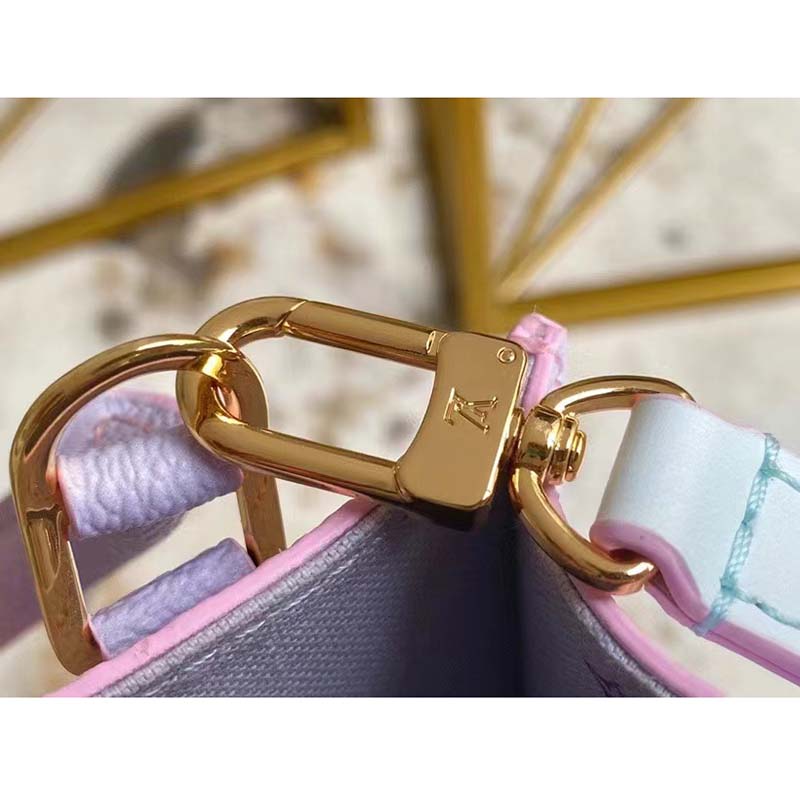 Louis Vuitton Women Petit Sac Plat Sunrise Pastel Monogram Coated Canvas Cowhide