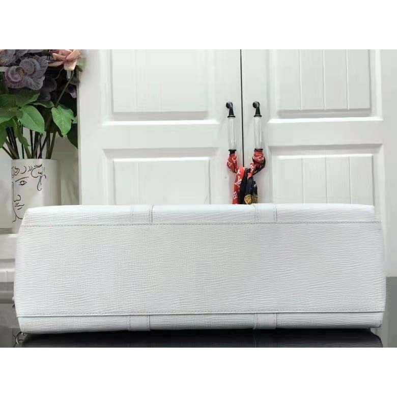 Louis Vuitton LV Unisex Tote Journey White Cowhide Leather Textile Lining