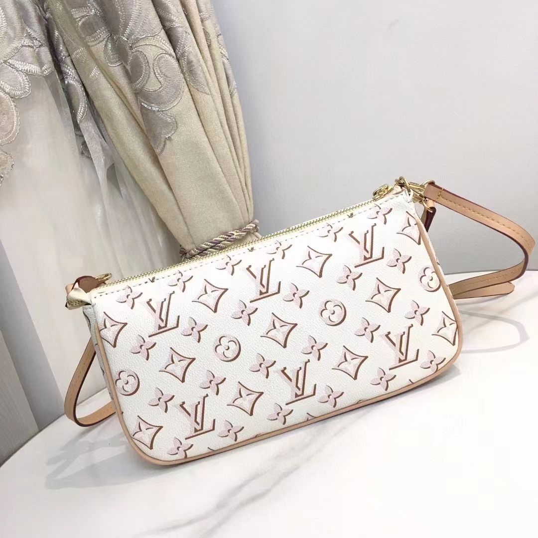 Louis Vuitton LV Women Maxi Multi Pochette Accessoires Handbag Beige Monogram Coated Canvas