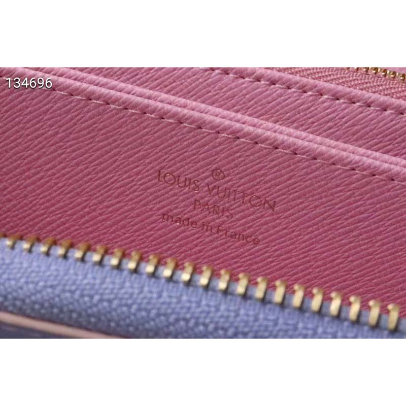 Louis Vuitton LV Unisex Zippy Wallet Sunrise Pastel Monogram Coated Canvas Cowhide
