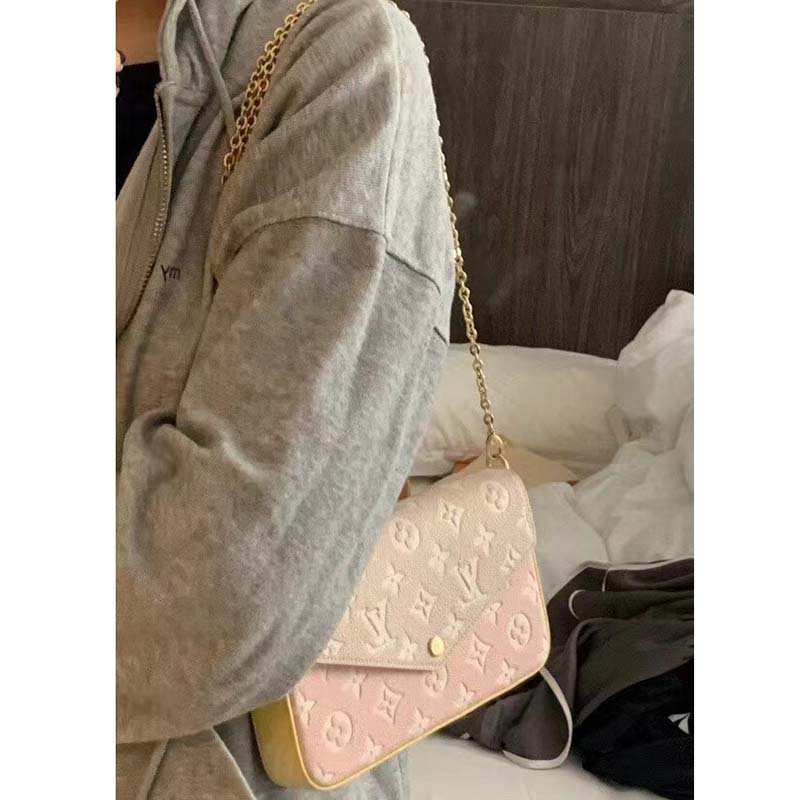 Louis Vuitton LV Women Félicie Pochette Monogram Empreinte Embossed Supple Grained Cowhide