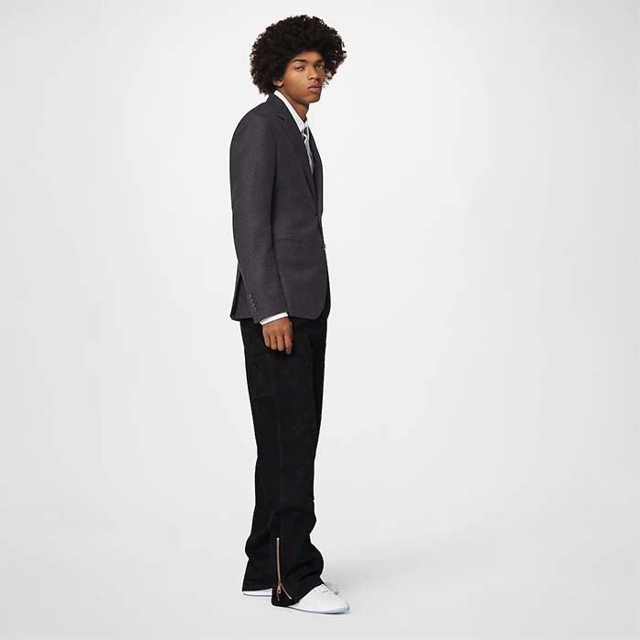 Louis Vuitton LV Unisex Rivoli Sneaker White Mini Monogram Embossed Calf Leather Rubber