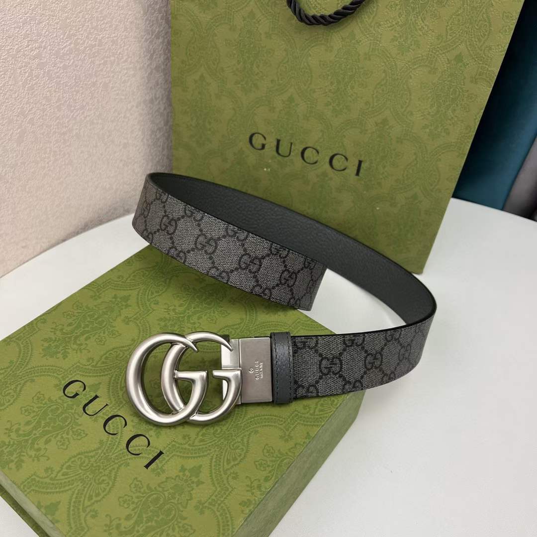 Gucci Unisex GG Marmont Reversible Belt Double G Buckle 3.8 CM Width