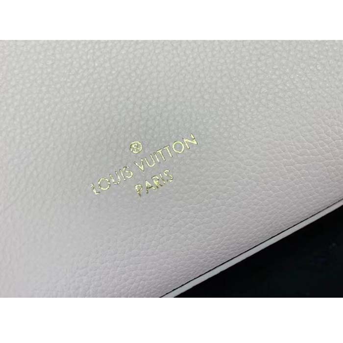 Louis Vuitton LV Women Lock & Go White Grained Calf Leather Microfiber Lining