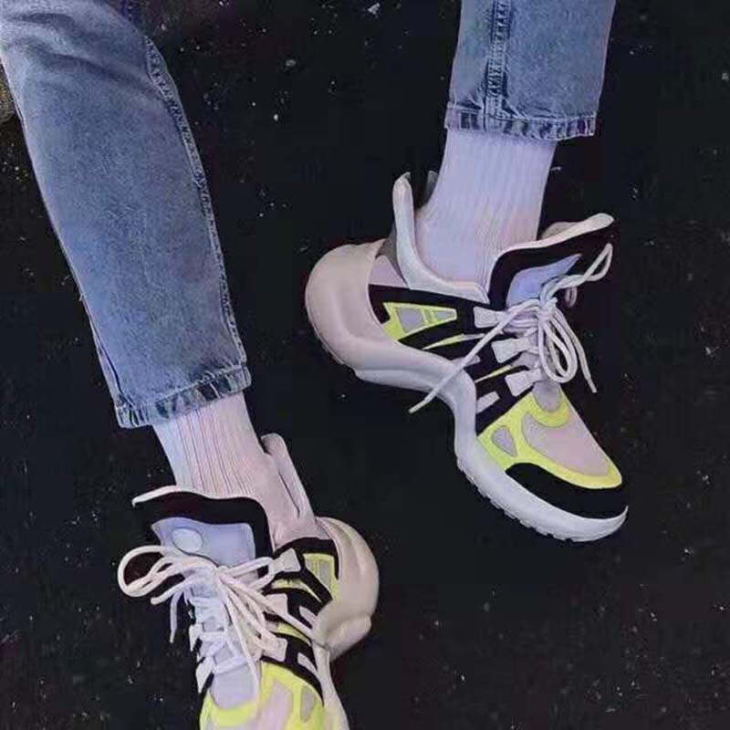 Louis Vuitton LV Unisex LV Archlight Sneaker in Technical Fabric and Monogram Canvas-Yellow