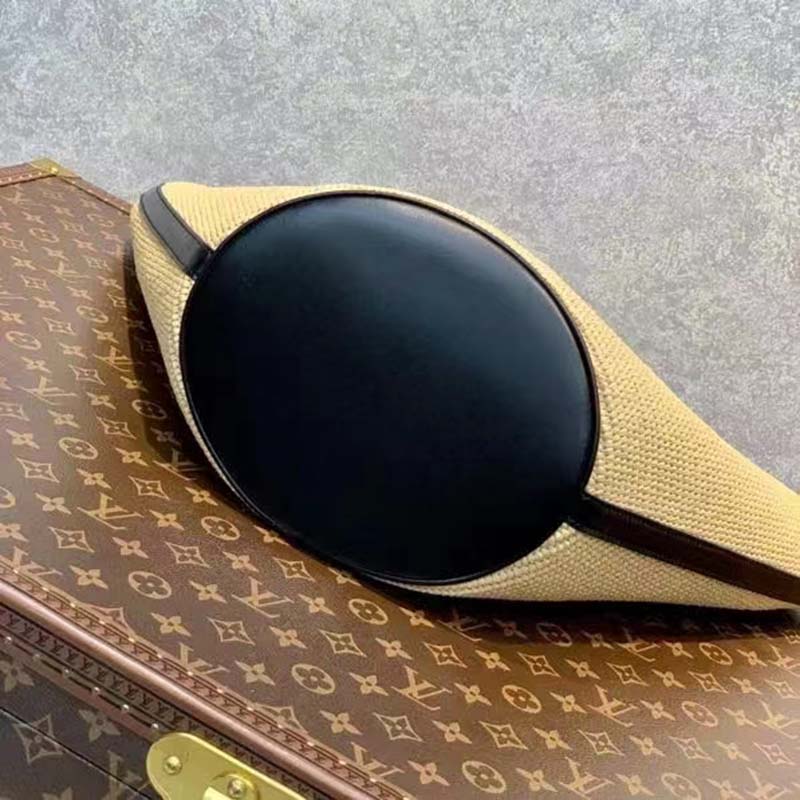 Louis Vuitton Women Saint Jacques Black Synthetic Knitted Raffia Cowhide Leather