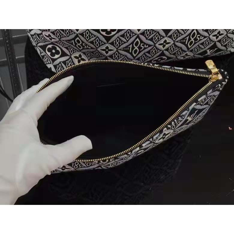 Louis Vuitton LV Women Since 1854 Neverfull MM Tote Black Monogram Flowers Canvas