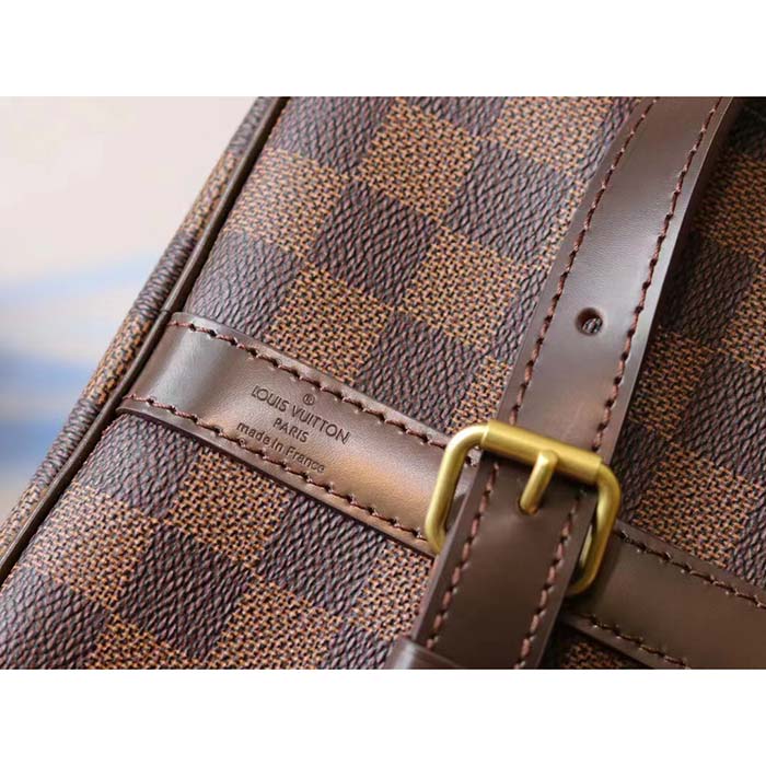 Louis Vuitton LV Unisex Speedy 30 Damier Ebene Coated Canvas Natural Cowhide Leather