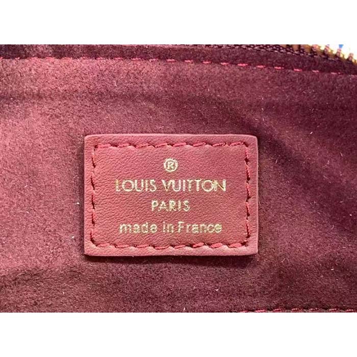 Louis Vuitton LV Women Speedy Bandoulière 25 Wine Red Monogram Empreinte Embossed Grained Cowhide Leather