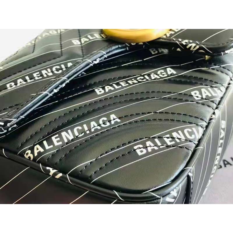 Gucci Women The Hacker Project Small Dionysus Bag Black Balenciaga Print Black Leather