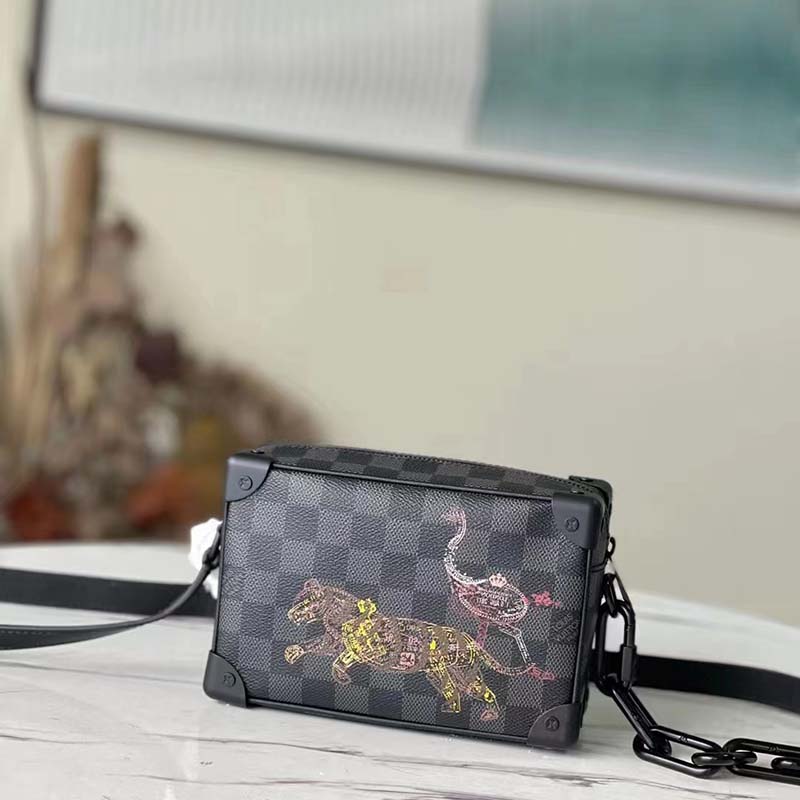 Louis Vuitton LV Unisex Mini Soft Trunk Damier Graphite Coated Canvas