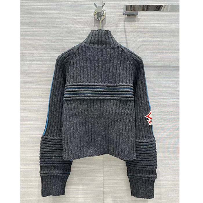 Louis Vuitton Women LV SKI Contrast Accent Cropped Pullover Wool Yack Coal
