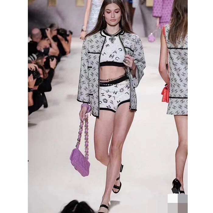 Chanel Women CC Chain Belt Lambskin Leather Gold-Tone Metal Strass Black